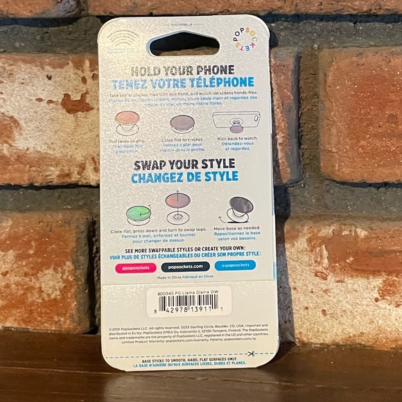 Popsockets popable phone propping accessory with changeable llama cover in pink - Picture 2 of 2